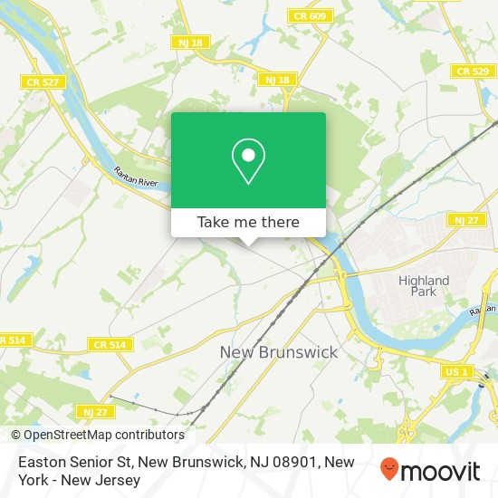 Mapa de Easton Senior St, New Brunswick, NJ 08901