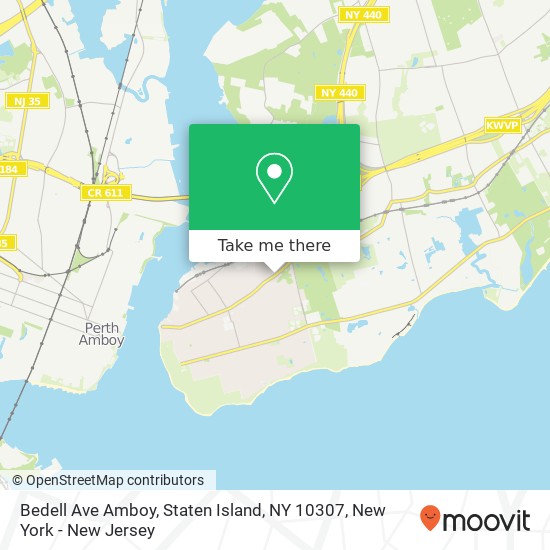 Mapa de Bedell Ave Amboy, Staten Island, NY 10307