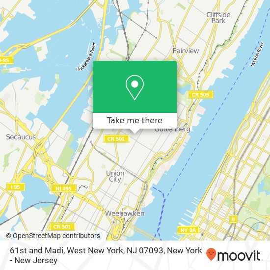 Mapa de 61st and Madi, West New York, NJ 07093