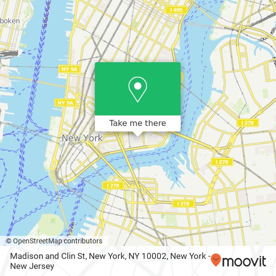 Mapa de Madison and Clin St, New York, NY 10002