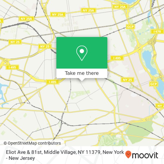 Mapa de Eliot Ave & 81st, Middle Village, NY 11379