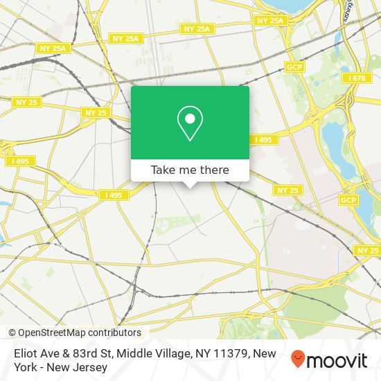 Eliot Ave & 83rd St, Middle Village, NY 11379 map