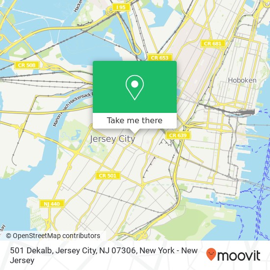 Mapa de 501 Dekalb, Jersey City, NJ 07306