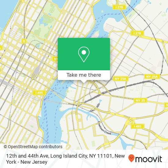 Mapa de 12th and 44th Ave, Long Island City, NY 11101