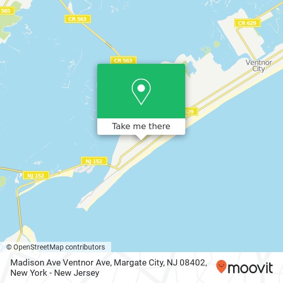 Mapa de Madison Ave Ventnor Ave, Margate City, NJ 08402
