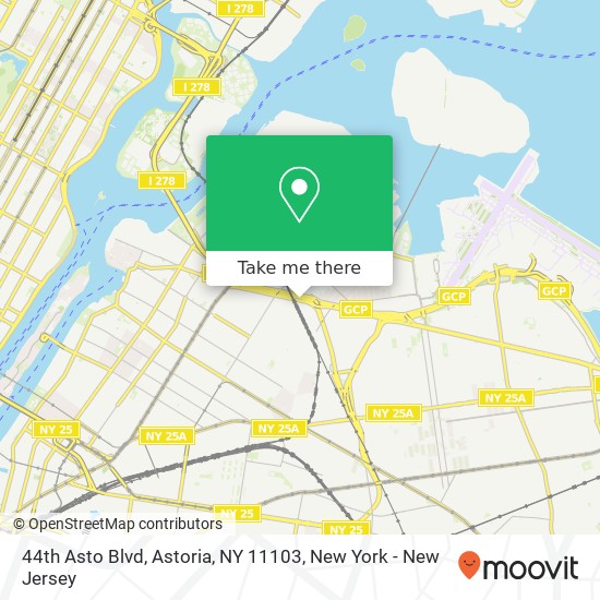 Mapa de 44th Asto Blvd, Astoria, NY 11103