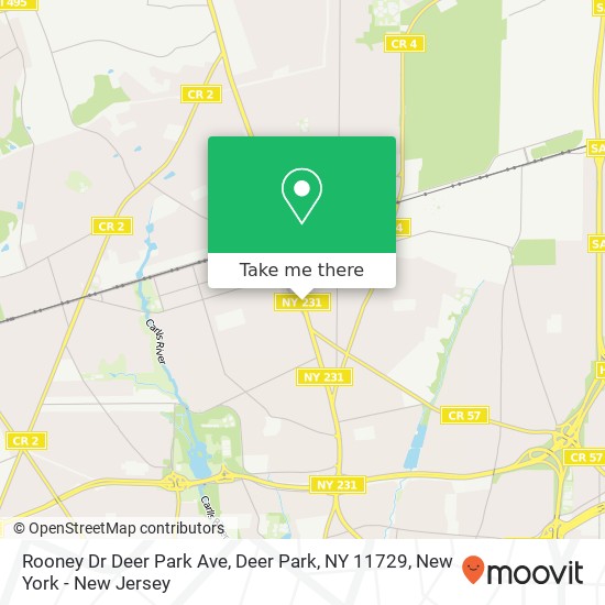 Mapa de Rooney Dr Deer Park Ave, Deer Park, NY 11729
