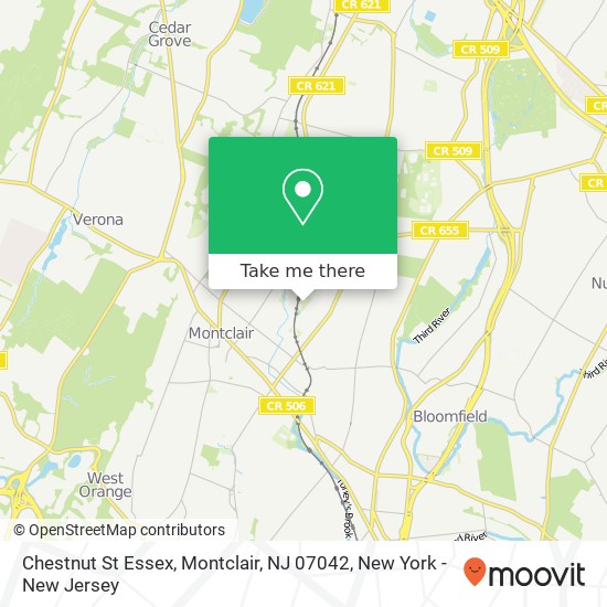 Mapa de Chestnut St Essex, Montclair, NJ 07042