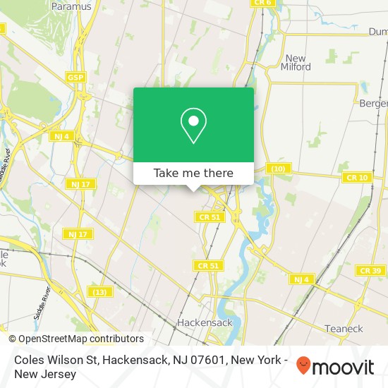 Coles Wilson St, Hackensack, NJ 07601 map