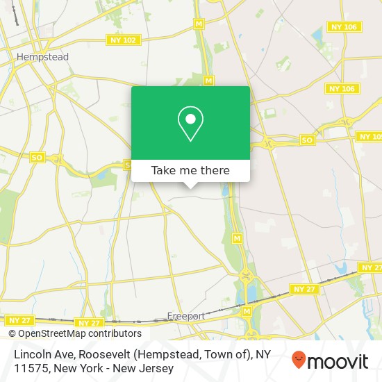 Mapa de Lincoln Ave, Roosevelt (Hempstead, Town of), NY 11575