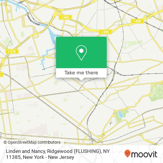 Linden and Nancy, Ridgewood (FLUSHING), NY 11385 map