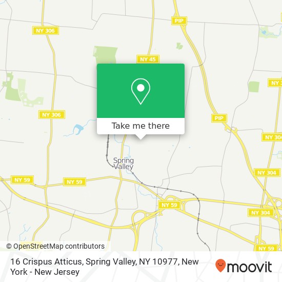 Mapa de 16 Crispus Atticus, Spring Valley, NY 10977