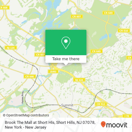 Mapa de Brook The Mall at Short Hls, Short Hills, NJ 07078
