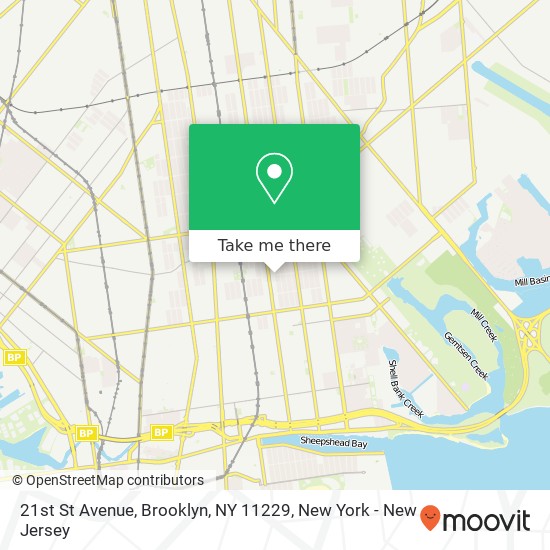 Mapa de 21st St Avenue, Brooklyn, NY 11229