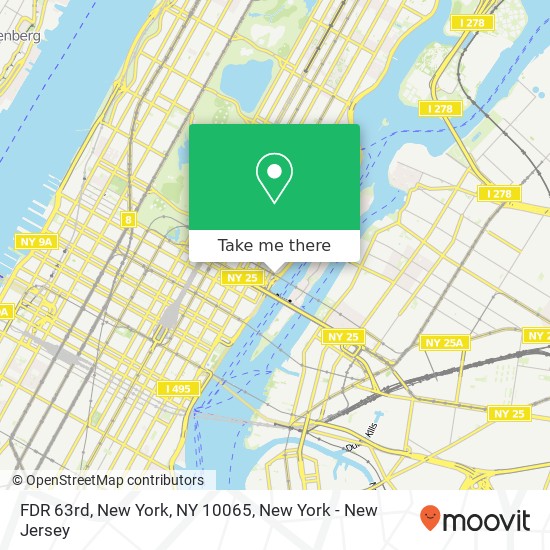 FDR 63rd, New York, NY 10065 map