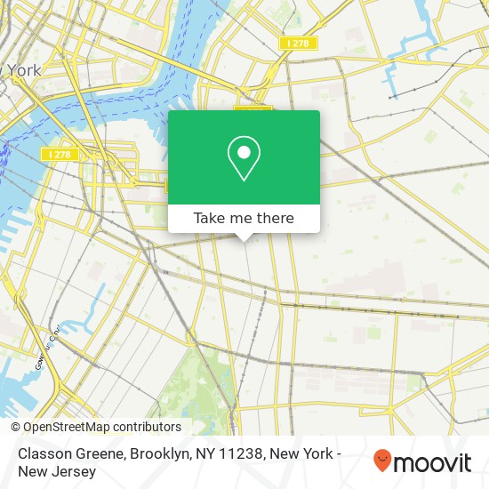 Mapa de Classon Greene, Brooklyn, NY 11238