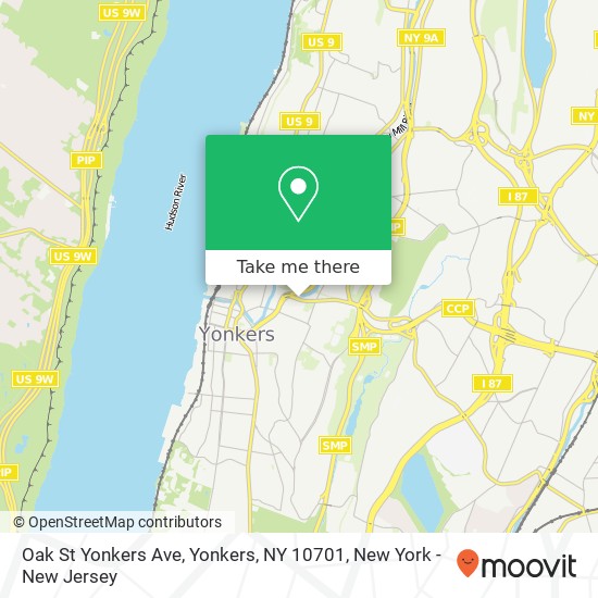 Oak St Yonkers Ave, Yonkers, NY 10701 map