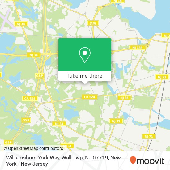 Williamsburg York Way, Wall Twp, NJ 07719 map