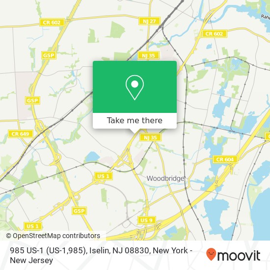 Mapa de 985 US-1 (US-1,985), Iselin, NJ 08830