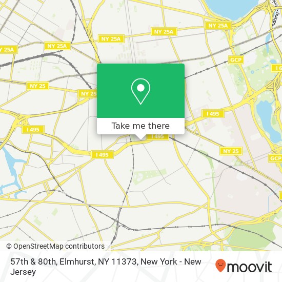 Mapa de 57th & 80th, Elmhurst, NY 11373