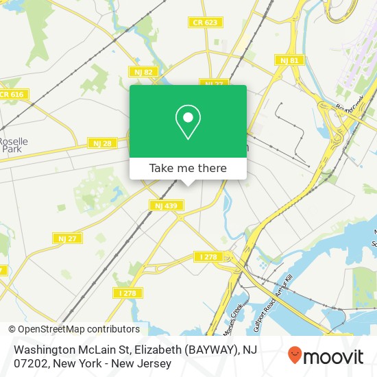 Washington McLain St, Elizabeth (BAYWAY), NJ 07202 map