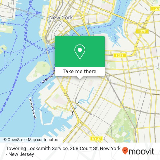 Mapa de Towering Locksmith Service, 268 Court St