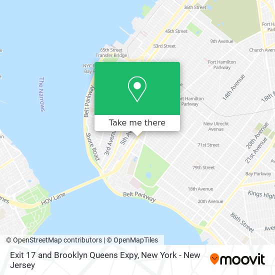 Exit 17 and Brooklyn Queens Expy map