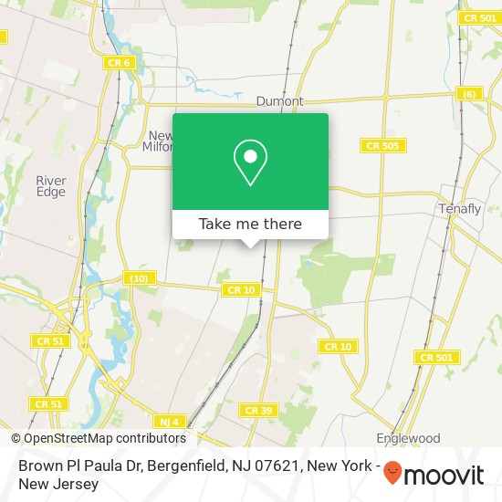 Brown Pl Paula Dr, Bergenfield, NJ 07621 map