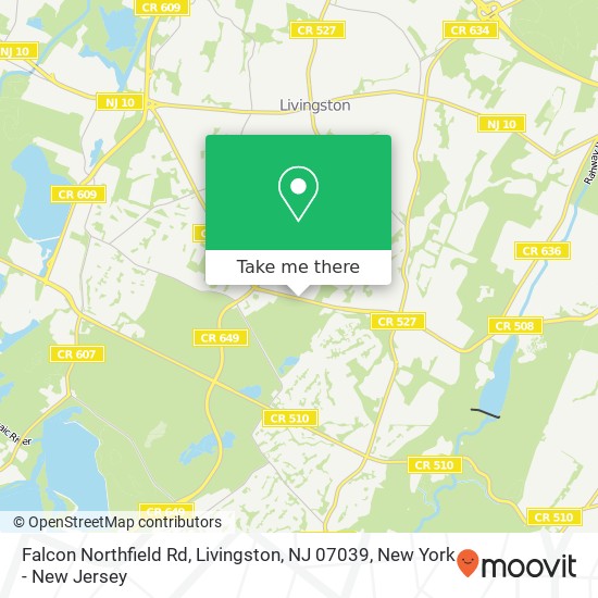 Falcon Northfield Rd, Livingston, NJ 07039 map