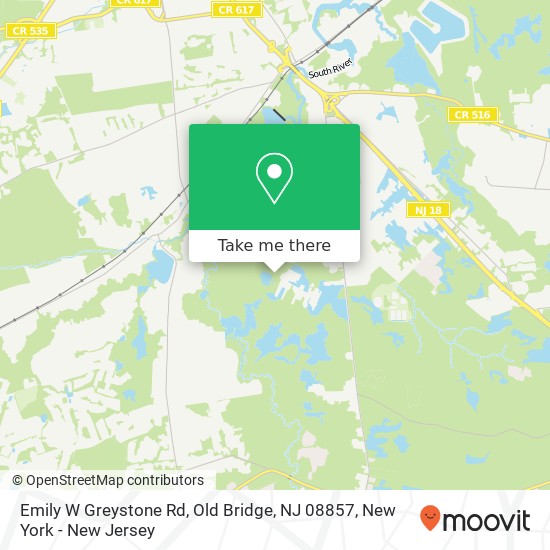 Mapa de Emily W Greystone Rd, Old Bridge, NJ 08857