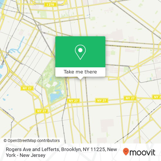 Rogers Ave and Lefferts, Brooklyn, NY 11225 map
