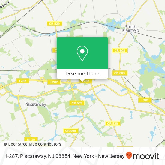 Mapa de I-287, Piscataway, NJ 08854