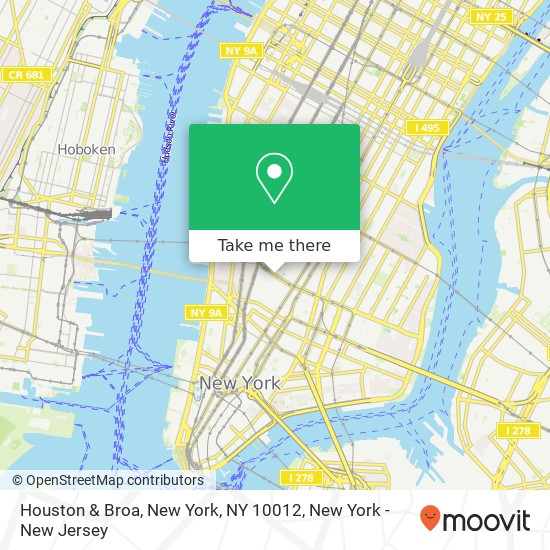 Mapa de Houston & Broa, New York, NY 10012