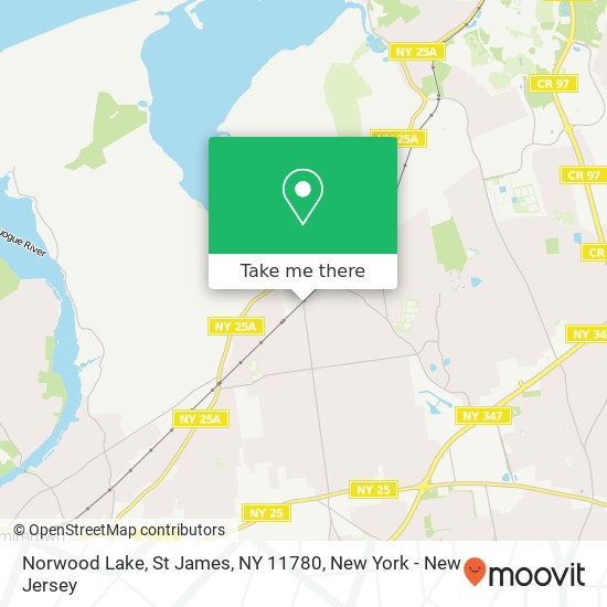 Mapa de Norwood Lake, St James, NY 11780
