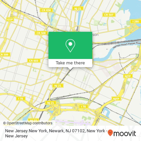 New Jersey New York, Newark, NJ 07102 map