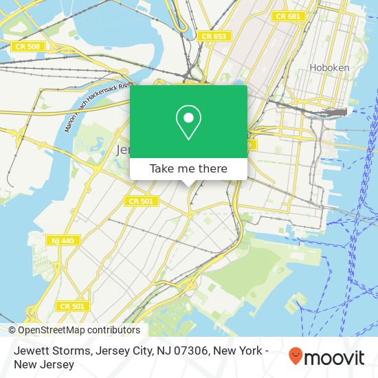 Mapa de Jewett Storms, Jersey City, NJ 07306