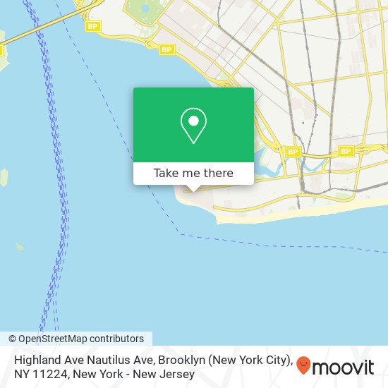 Mapa de Highland Ave Nautilus Ave, Brooklyn (New York City), NY 11224