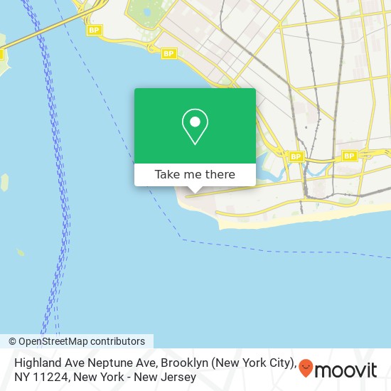 Mapa de Highland Ave Neptune Ave, Brooklyn (New York City), NY 11224
