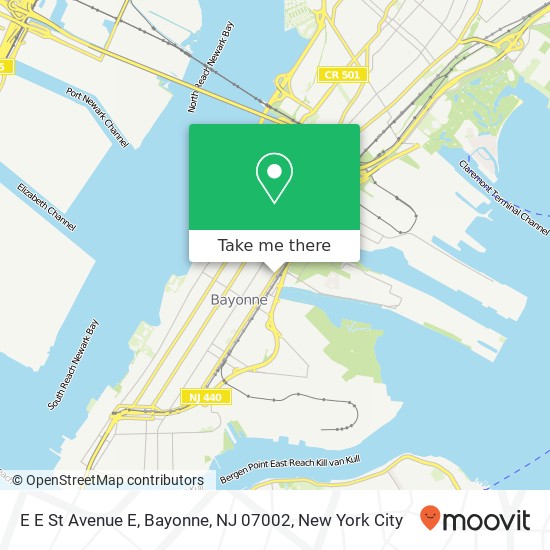 Mapa de E E St Avenue E, Bayonne, NJ 07002