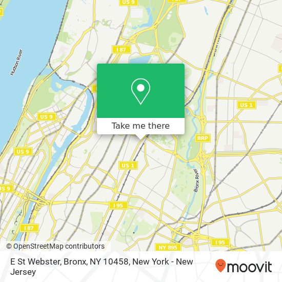 Mapa de E St Webster, Bronx, NY 10458