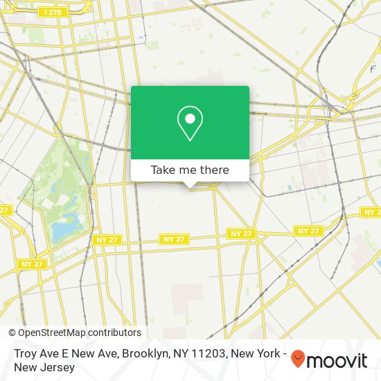 Mapa de Troy Ave E New Ave, Brooklyn, NY 11203