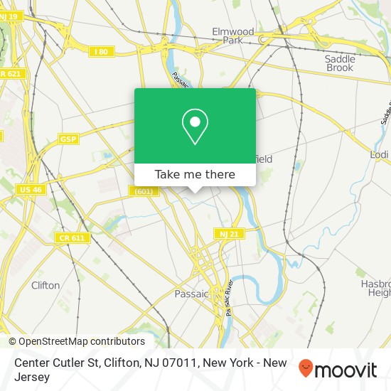 Mapa de Center Cutler St, Clifton, NJ 07011