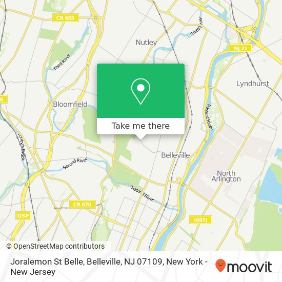 Mapa de Joralemon St Belle, Belleville, NJ 07109