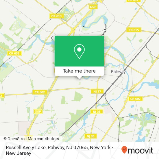 Mapa de Russell Ave y Lake, Rahway, NJ 07065