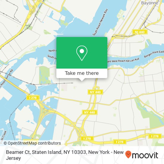 Mapa de Beamer Ct, Staten Island, NY 10303