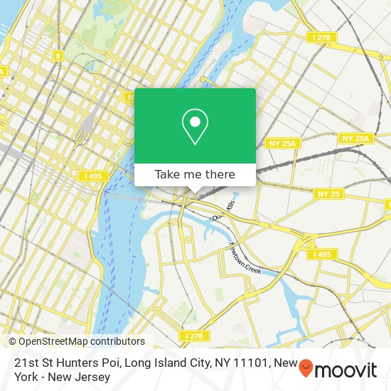 Mapa de 21st St Hunters Poi, Long Island City, NY 11101