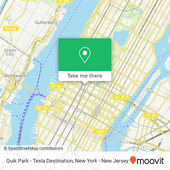 Quik Park - Tesla Destination map