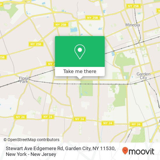 Mapa de Stewart Ave Edgemere Rd, Garden City, NY 11530