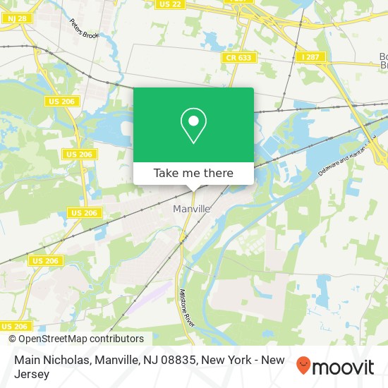 Mapa de Main Nicholas, Manville, NJ 08835