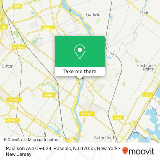 Mapa de Paulison Ave CR-624, Passaic, NJ 07055